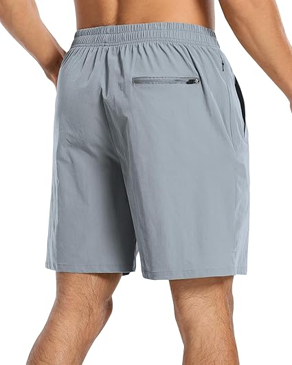 2 Pack Mens Athletic Workout Shorts 7 Inch Quick Dry Gym Shorts - Image 3