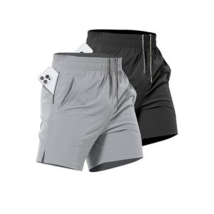 2 Pack Mens Athletic Workout Shorts 7 Inch Quick Dry Gym Shorts