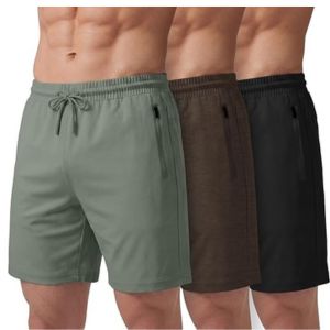 PURE CHAMP Athletic Shorts for Men 3 Pack Casual Shorts 8" Basketball Gym